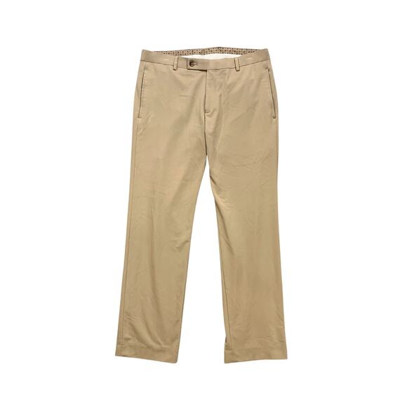 Lauren Ralph Lauren Pants Mens 33 Beige Stretch Flat Front Straight Dress LRL - Picture 1 of 10
